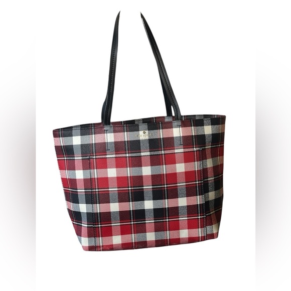 Kate Spade New York Hyde Lane Plaid Riley Small Tote.
